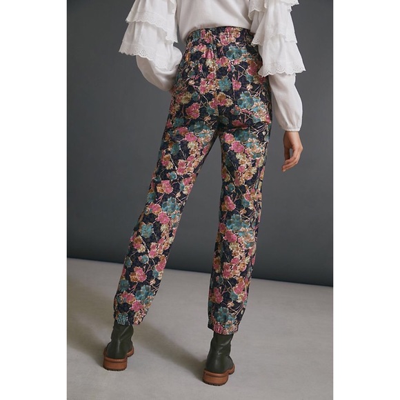 ANTHROPOLOGIE ANISA FLORAL CORDUROY JOGGERS - Picture 5 of 8